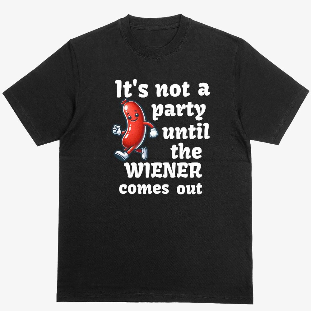 Wiener Party Funny Humorous T-shirt Black